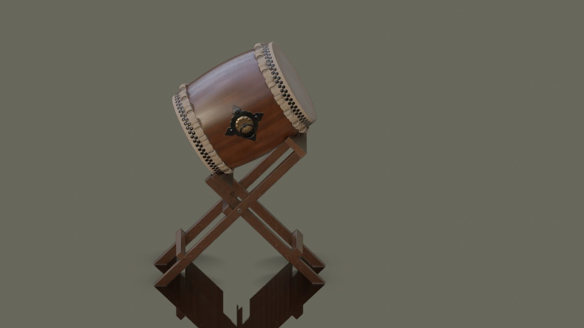 Taiko Drum Low-poly 3D model_12