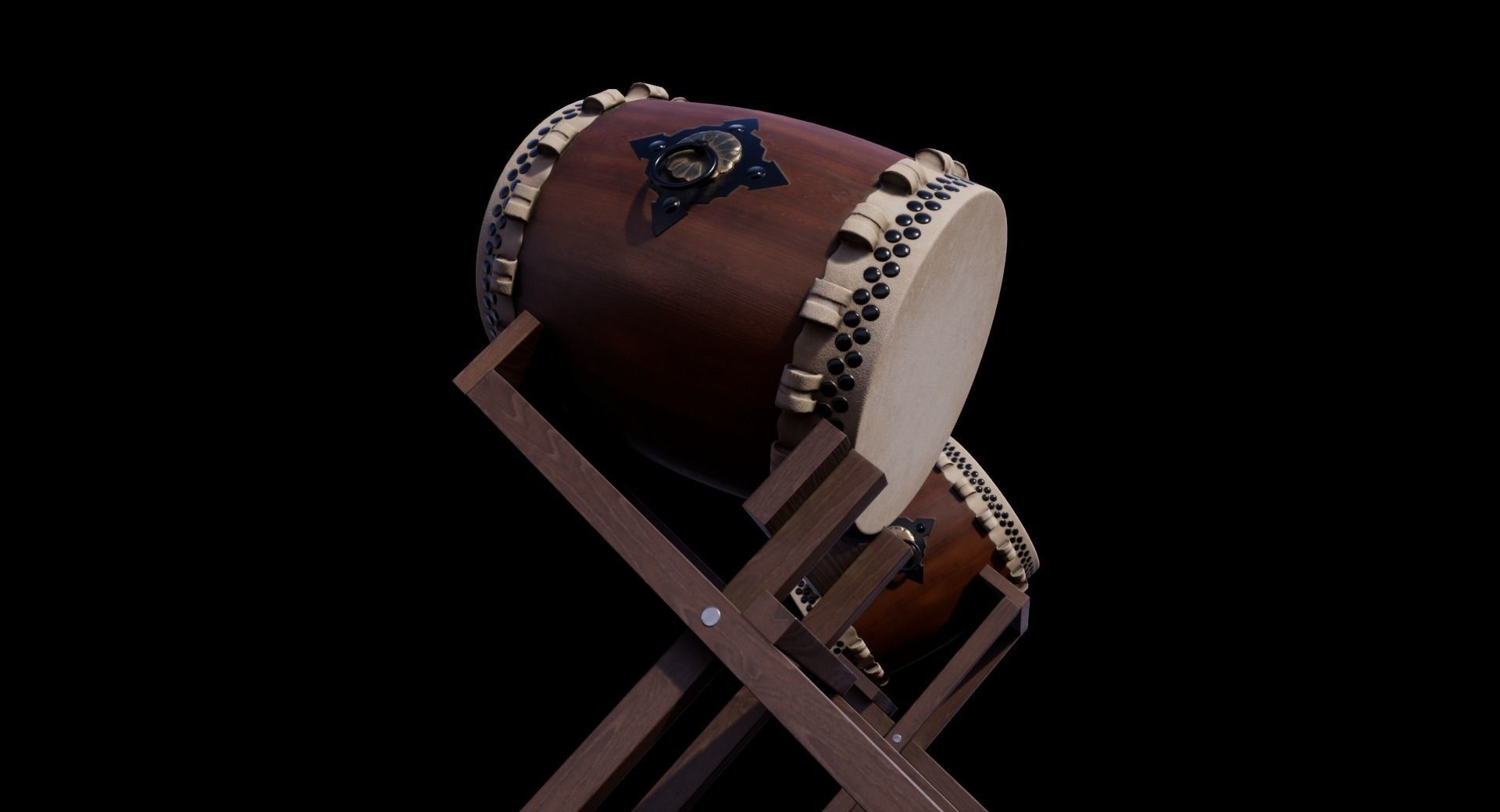 Taiko Drum Low-poly 3D model_4