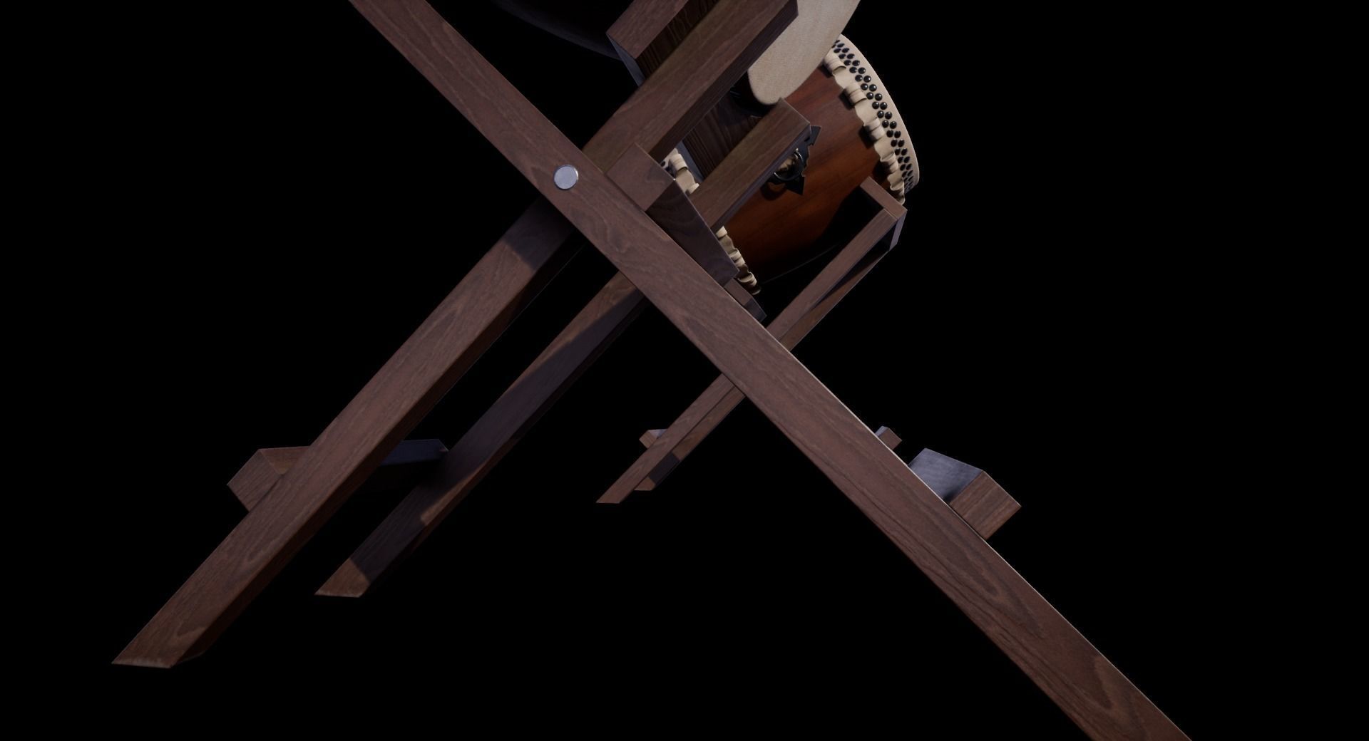Taiko Drum Low-poly 3D model_5