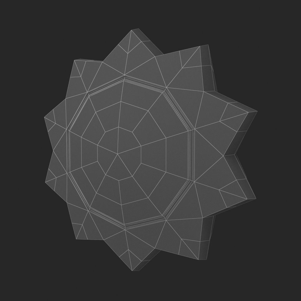 Stars - Sun - Moon Low-poly 3D model_22