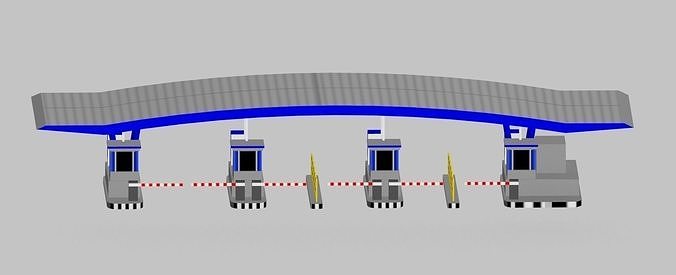 Toll Gate Low-poly 3D model