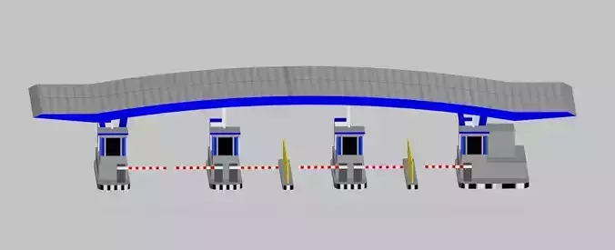 Toll Gate Low-poly 3D model
