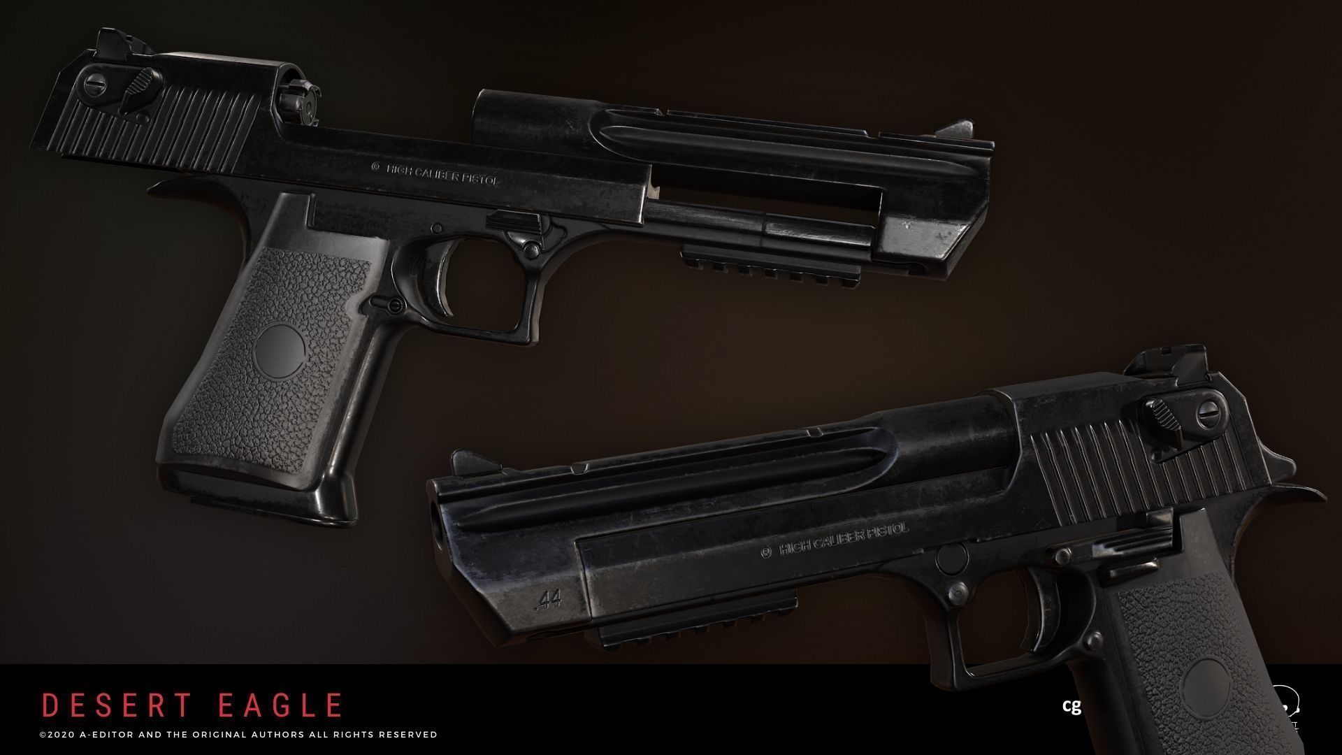 Desert Eagle 44 Magnum Low-poly 3D model_5