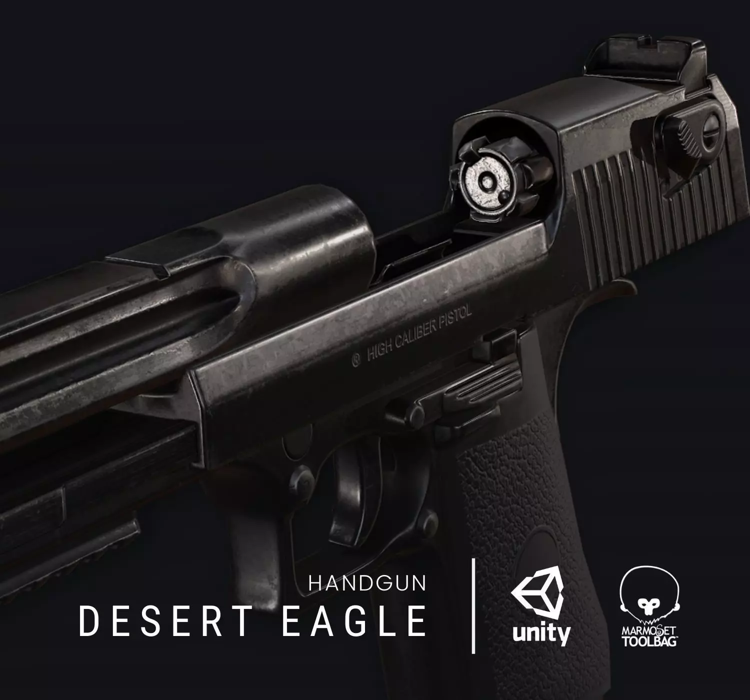 Desert Eagle 44 Magnum Low-poly 3D model_0