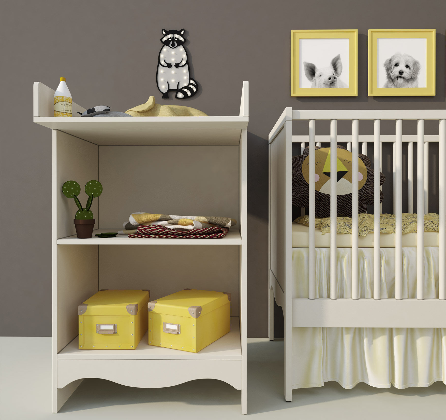 Children Cot and changing table Solgul  3D model_1