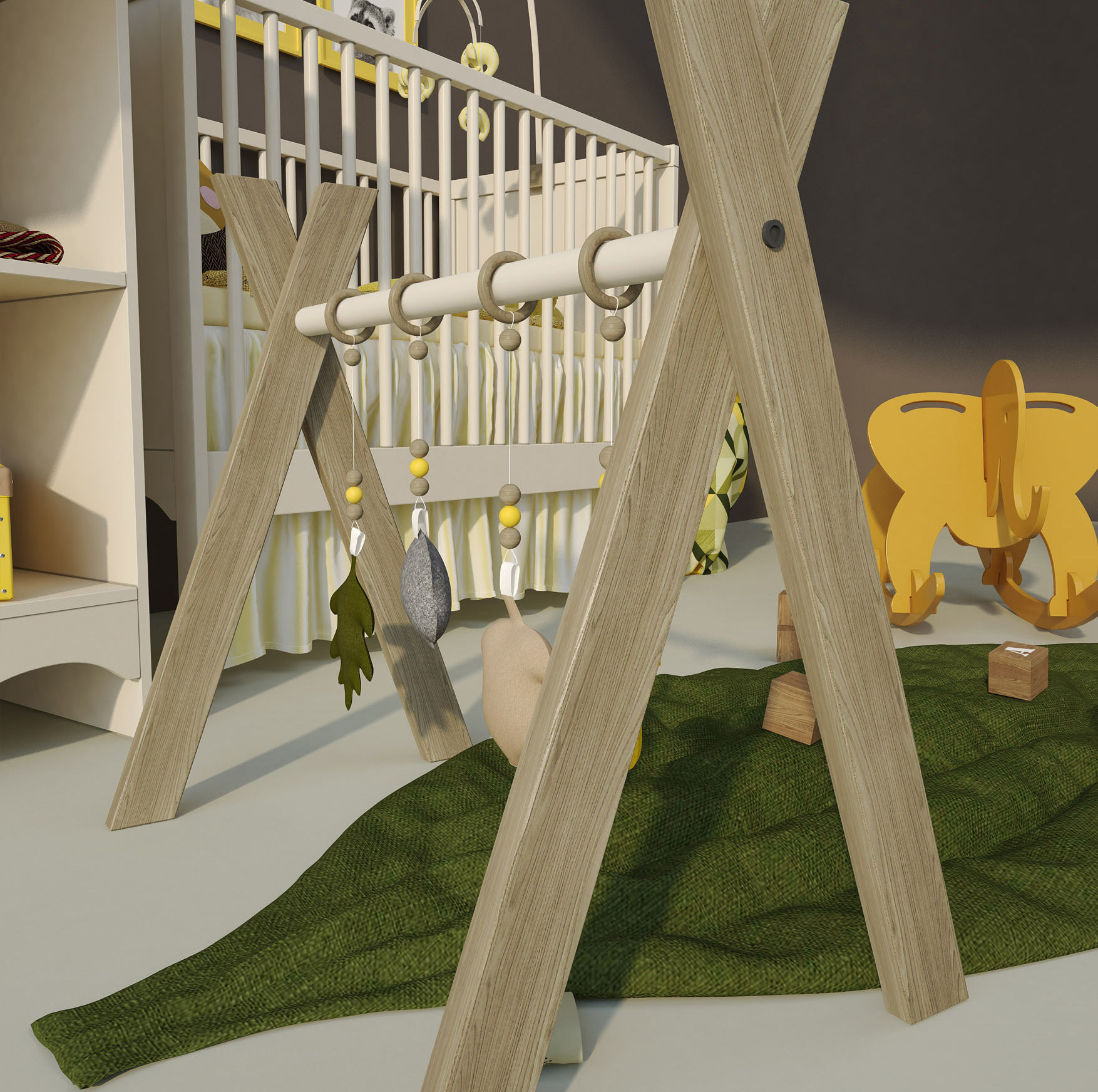 Children Cot and changing table Solgul  3D model_3
