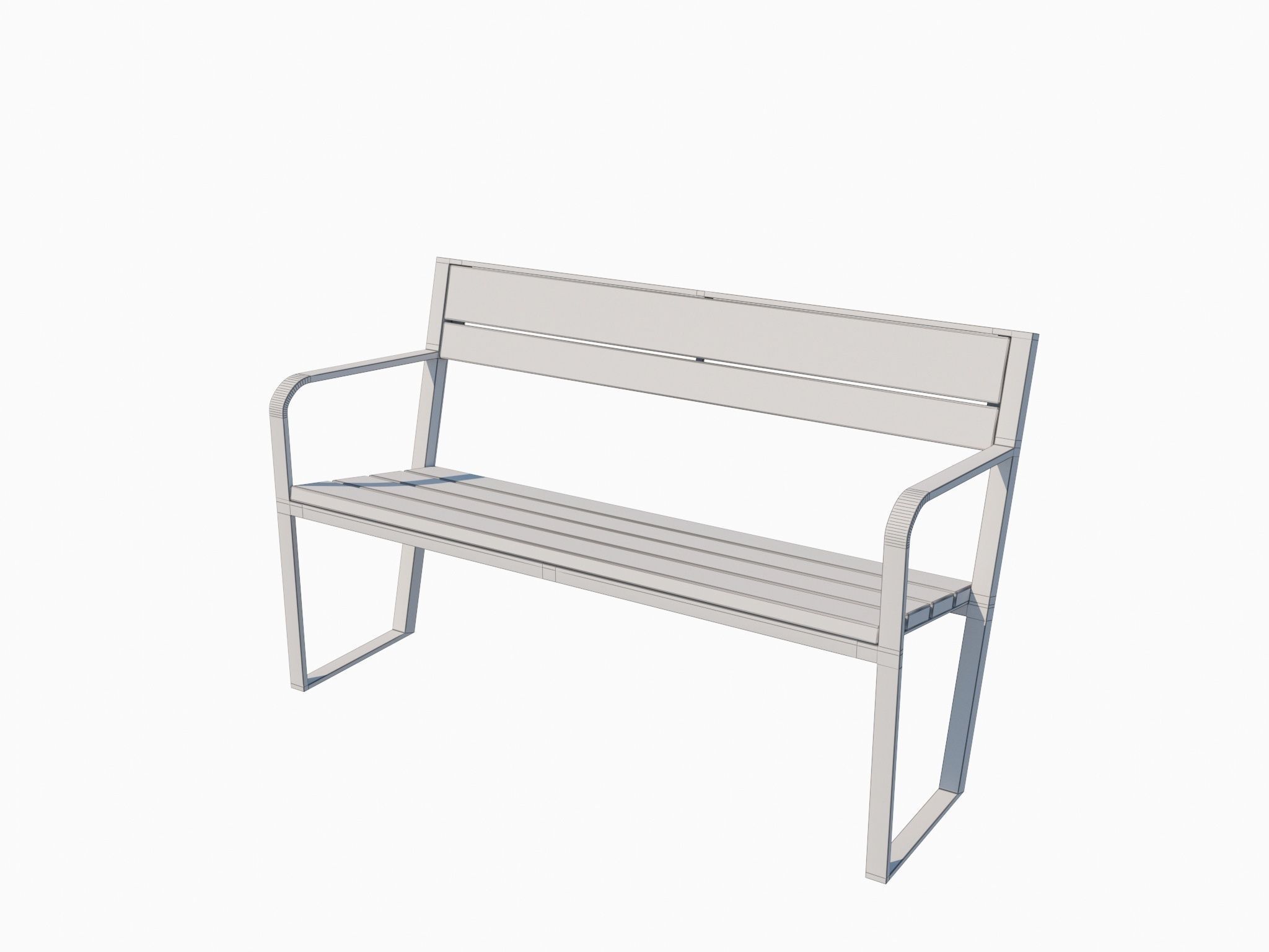 Prague Lame 110 Bench Low-poly 3D model_14