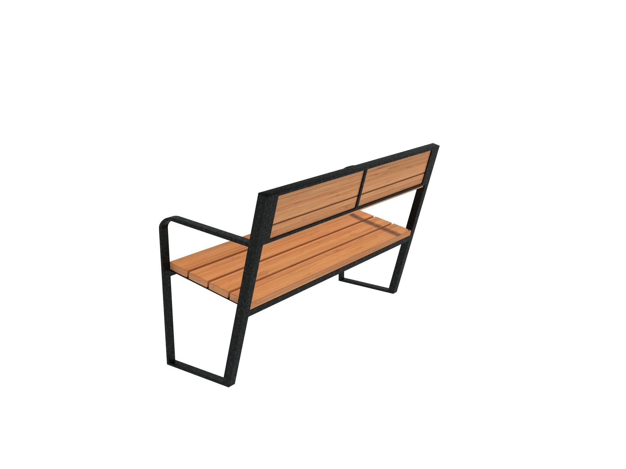 Prague Lame 110 Bench Low-poly 3D model_8