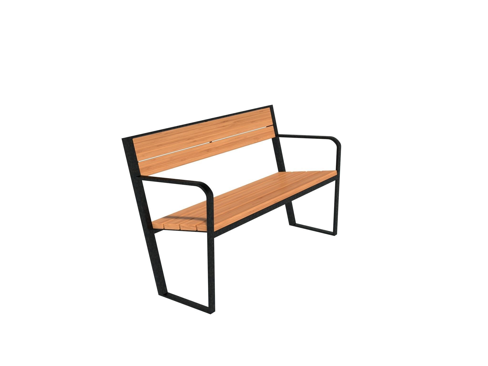 Prague Lame 110 Bench Low-poly 3D model_3