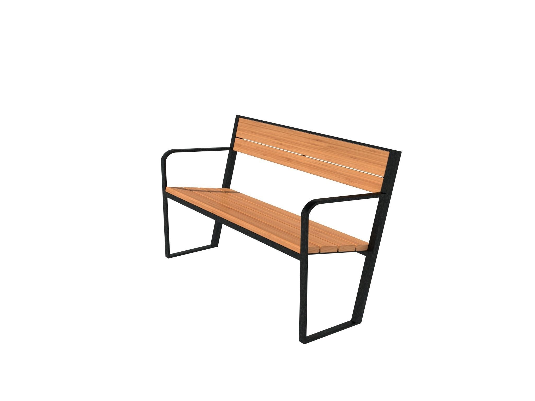 Prague Lame 110 Bench Low-poly 3D model_6