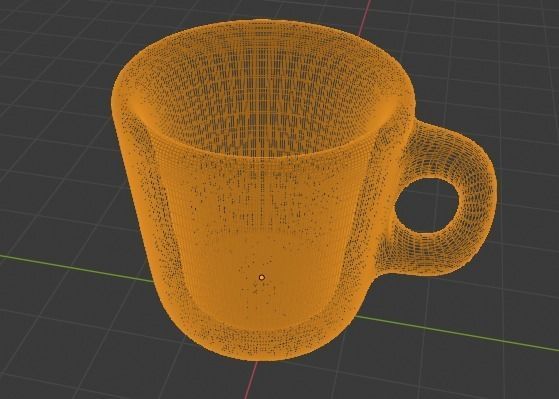 Cup porcelain Low-poly 3D model_5
