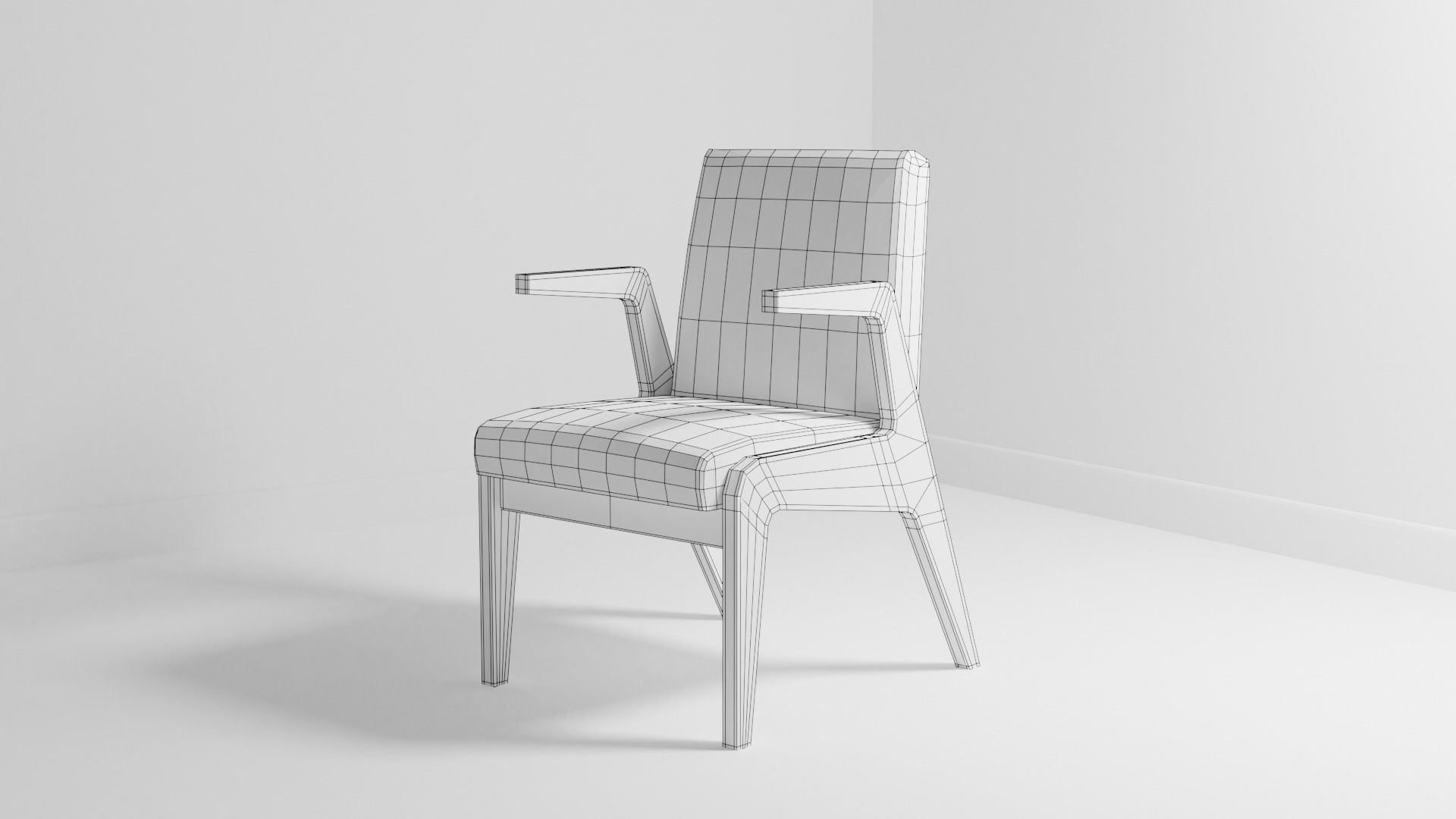 wood chair 3D model_3