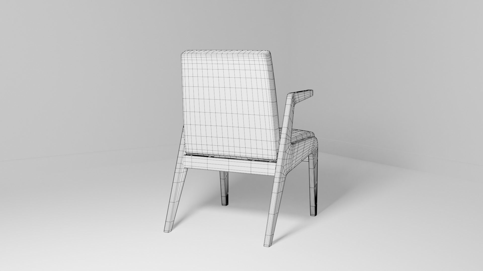 wood chair 3D model_5