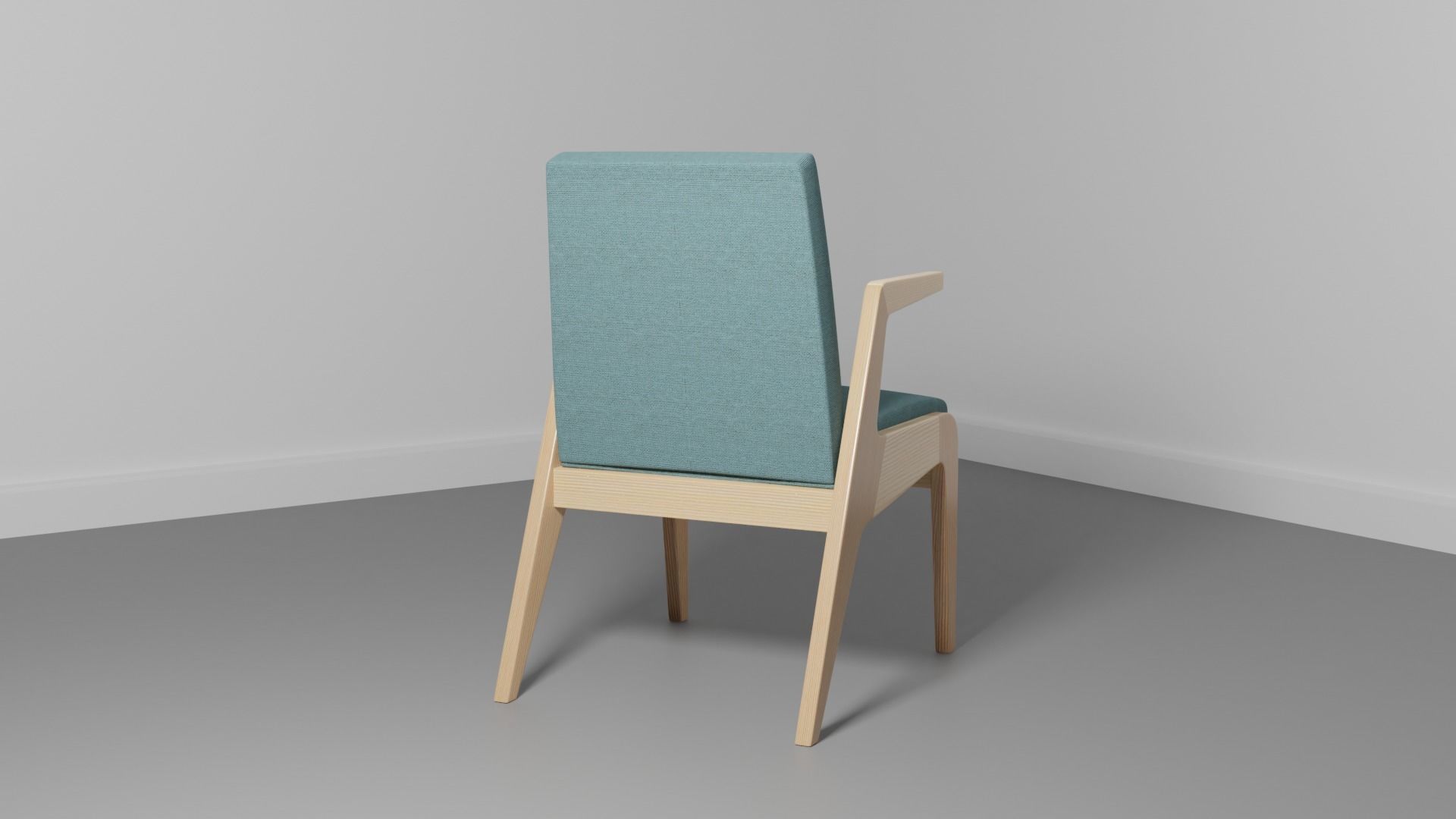 wood chair 3D model_4