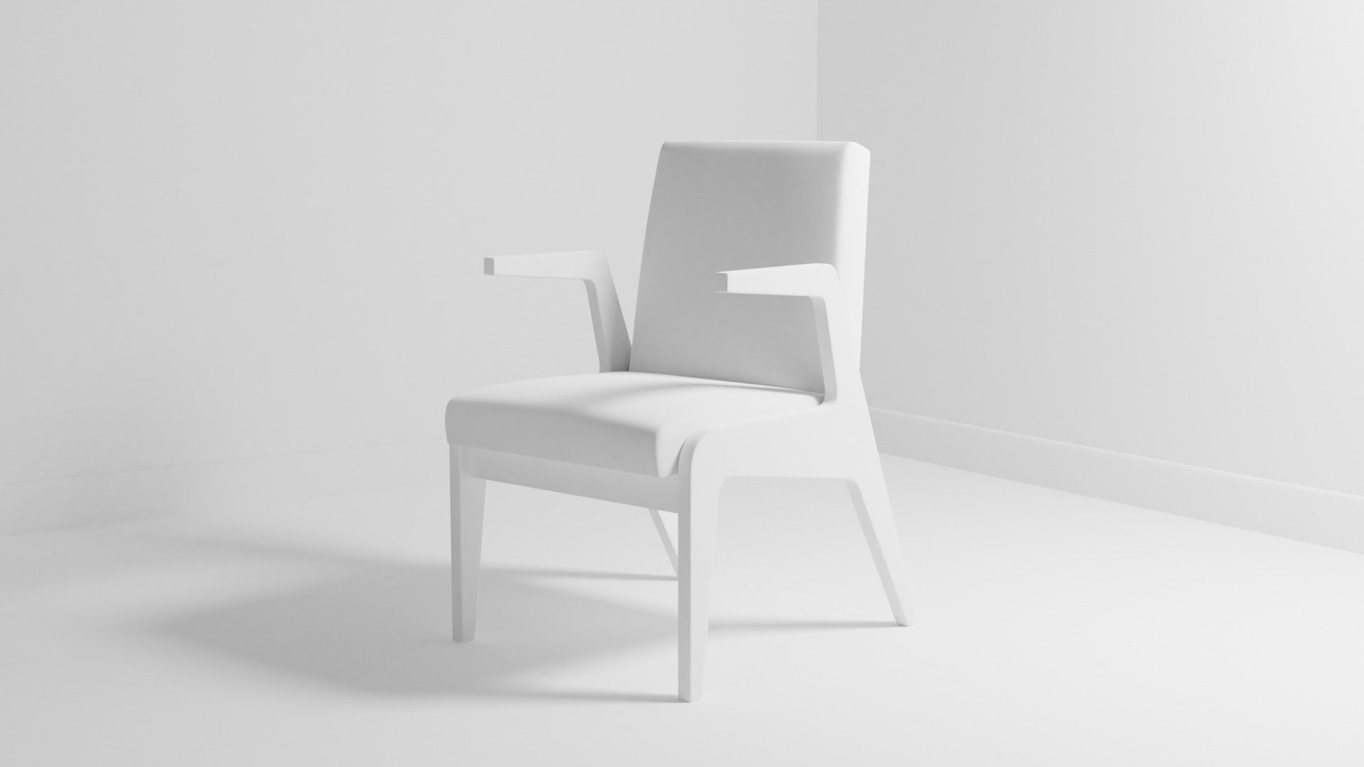 wood chair 3D model_1