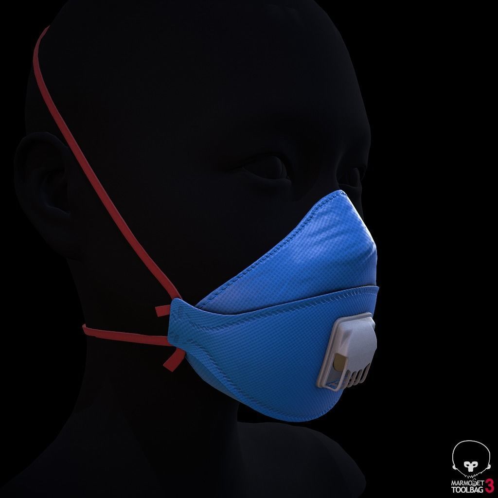 3D model Ffp3 N95 Covid mask VR / AR / lowpoly CGTrader