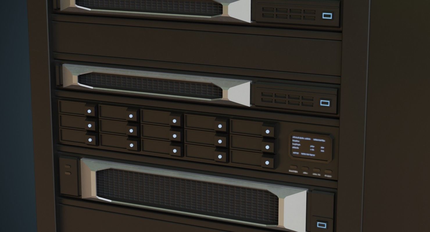 Server 2A Low-poly 3D model_6