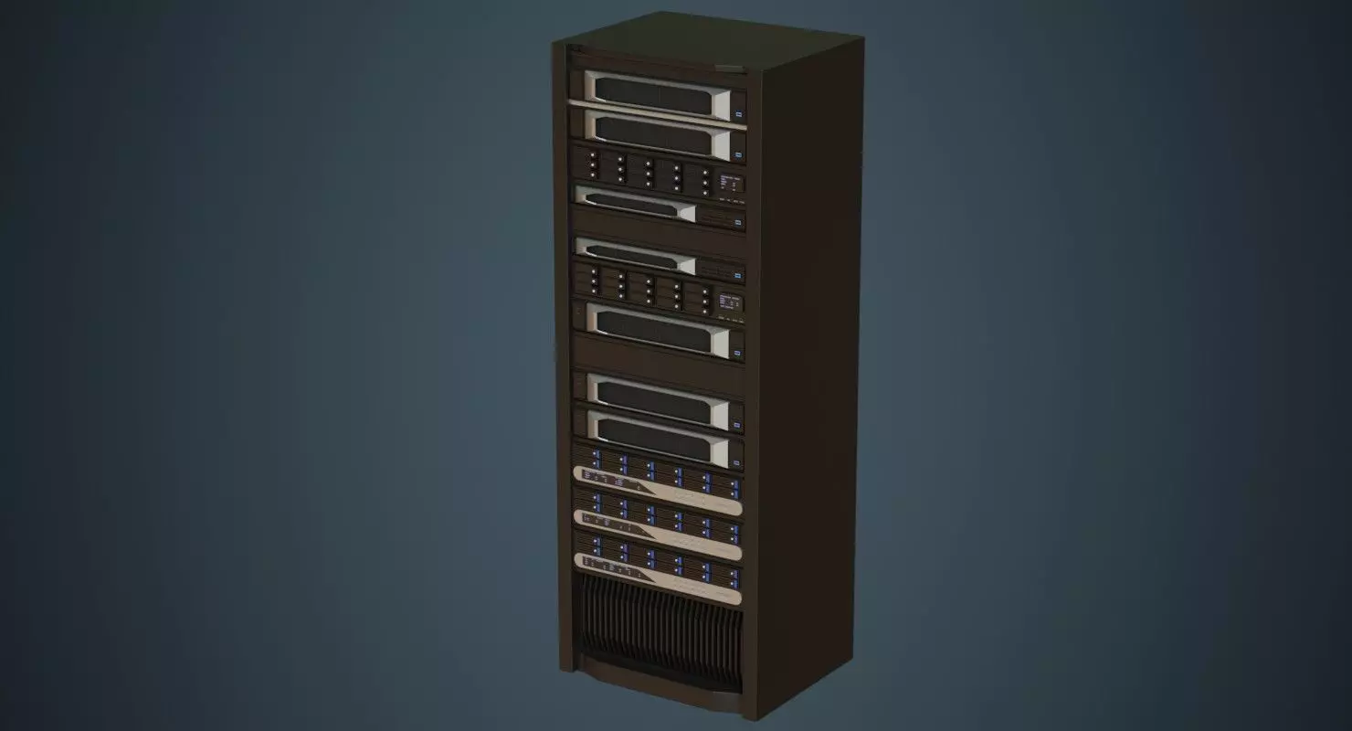 Server 2A Low-poly 3D model_0