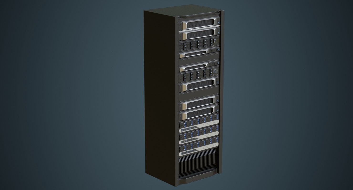 Server 2A Low-poly 3D model_1