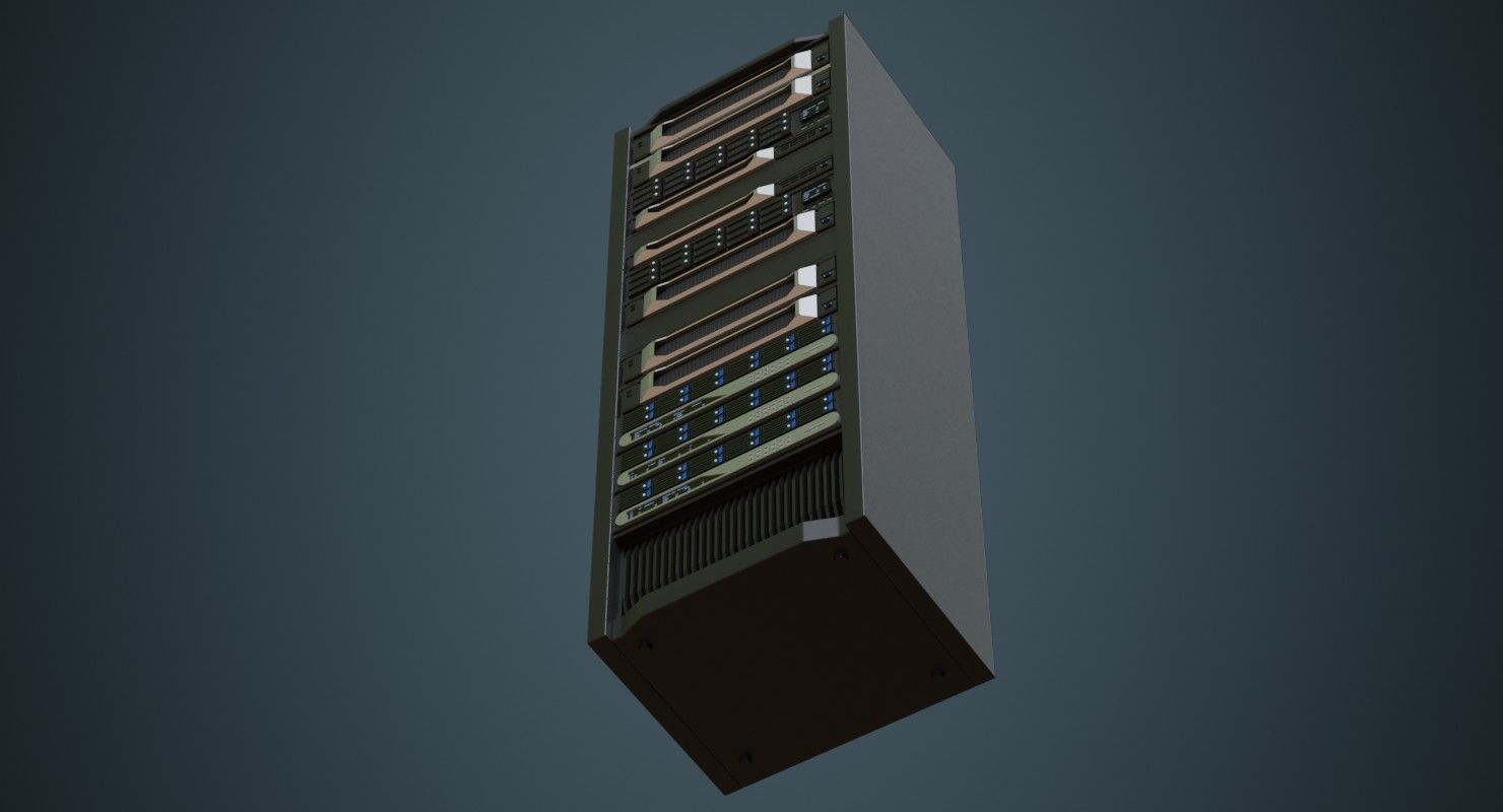 Server 2A Low-poly 3D model_4