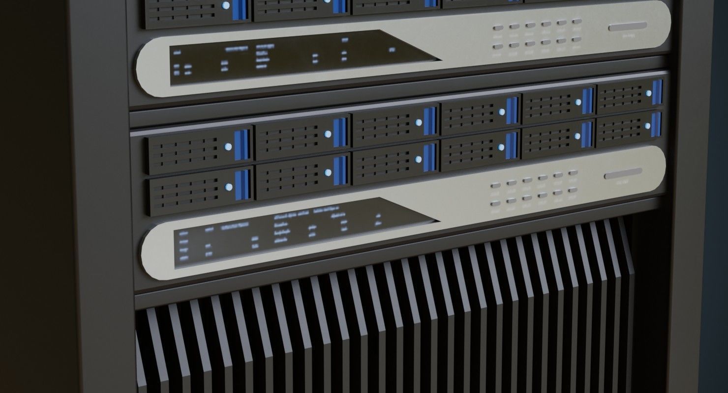 Server 2A Low-poly 3D model_5
