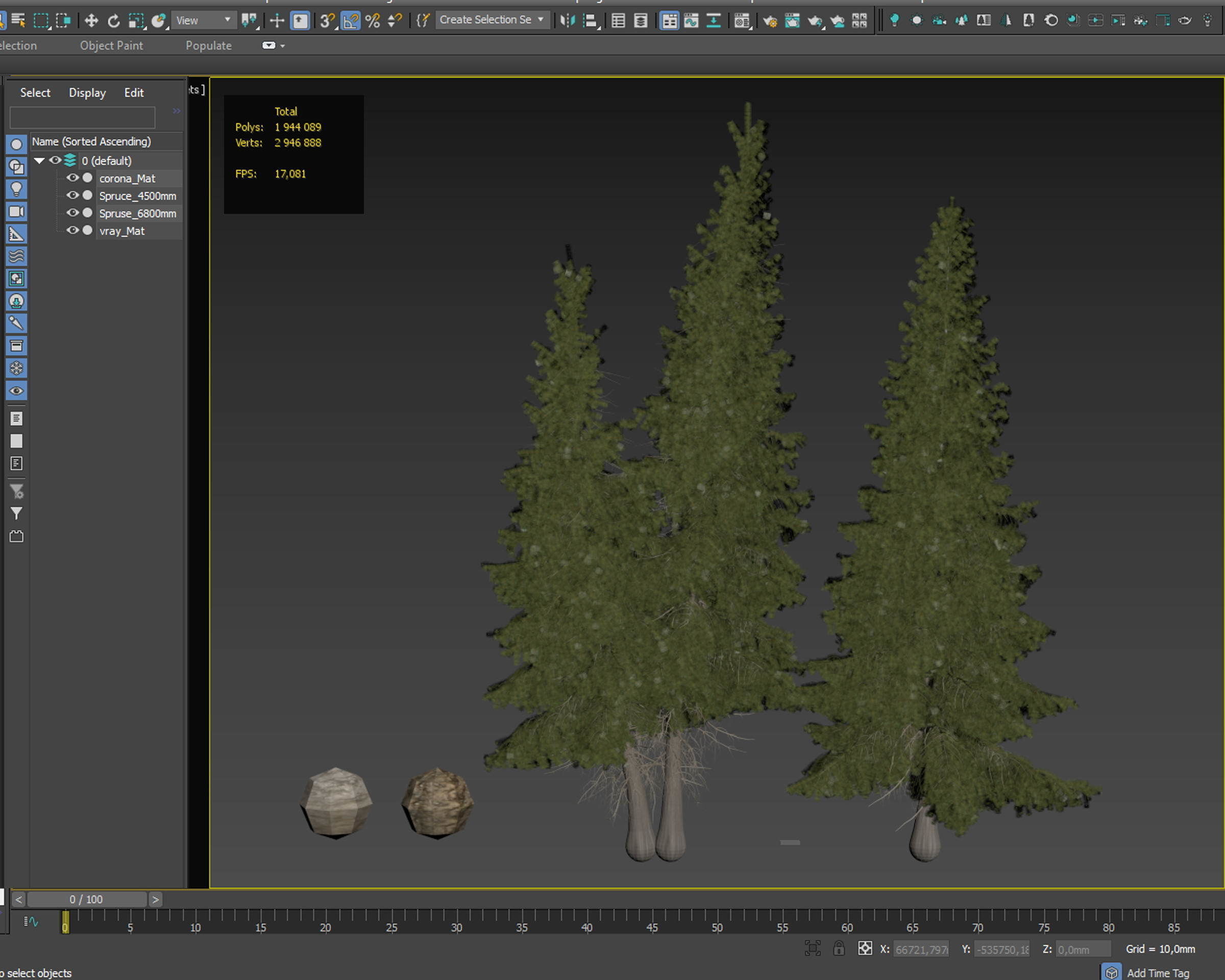 Siberian spruce Picea obovata 4m and 5m 3D model_3