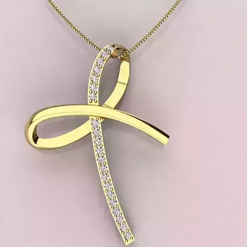 Bow diamond pendant necklace