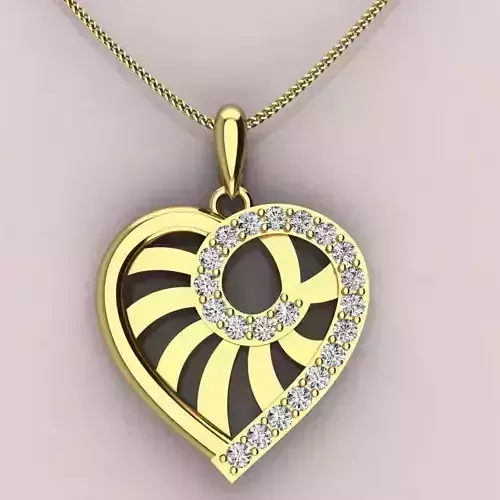 spiral-ling heart pattern  pendent necklace 