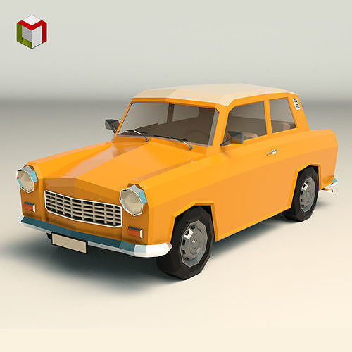 Low Poly Sedan Car 13 Low-poly 3D model