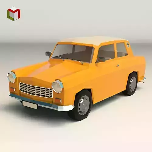 Low Poly Sedan Car 13 Low-poly 3D model