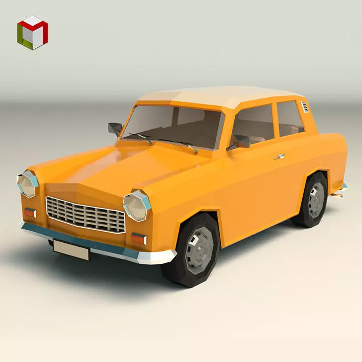 Low Poly Sedan Car 13 Low-poly 3D model_0