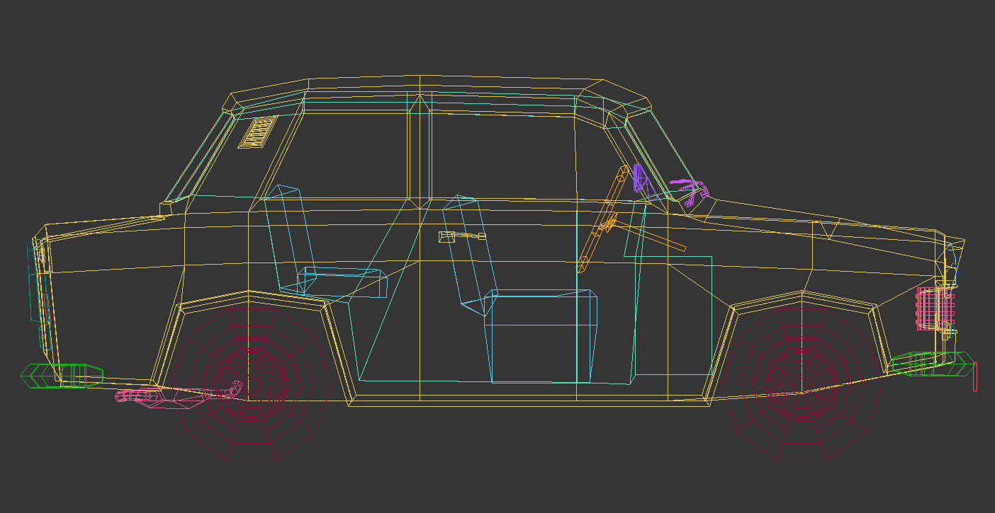 Low Poly Sedan Car 13 Low-poly 3D model_16