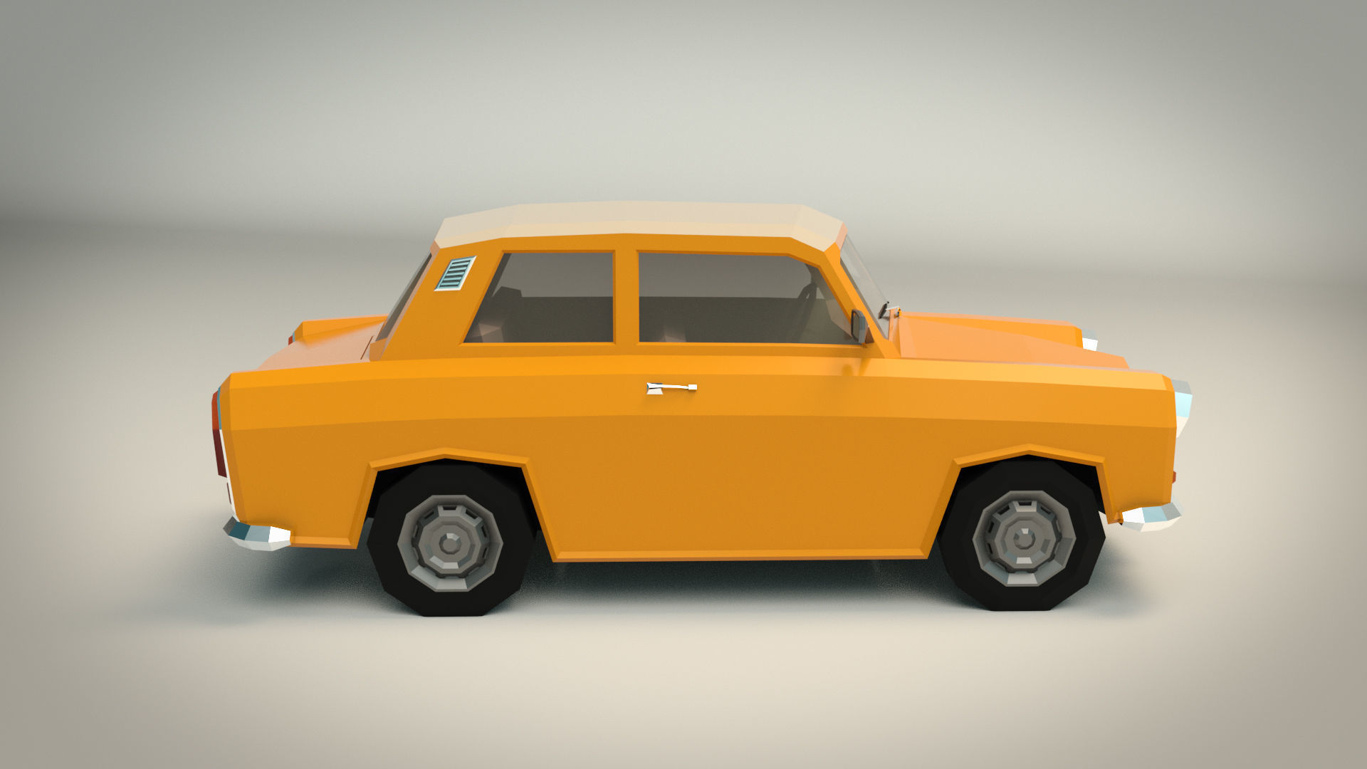 Low Poly Sedan Car 13 Low-poly 3D model_8