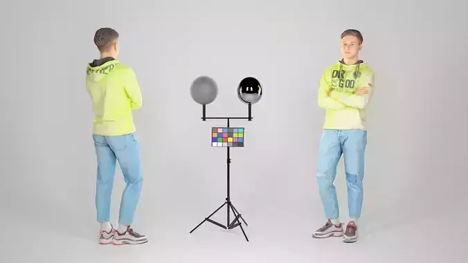 Stylish young man in a bright hoodie 98