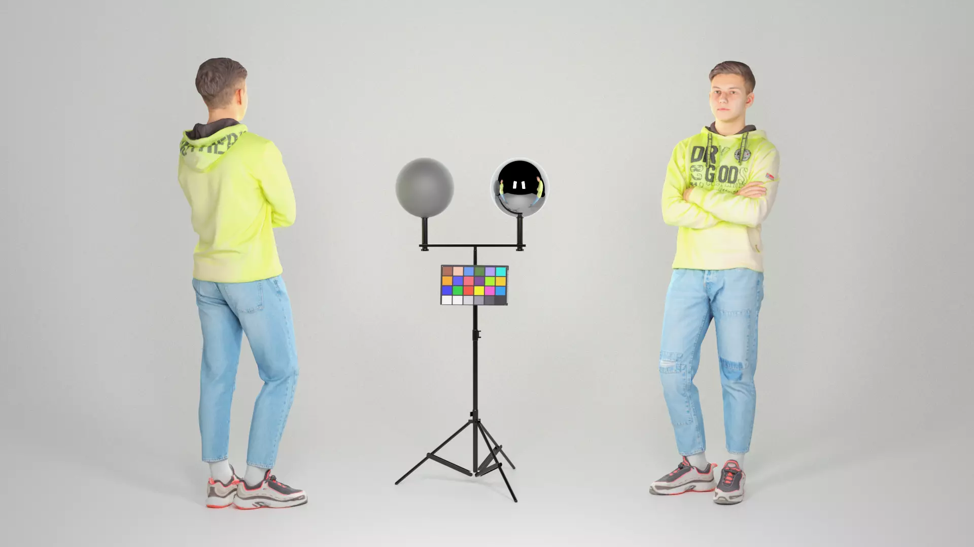 Stylish young man in a bright hoodie 98 Low-poly 3D model_0