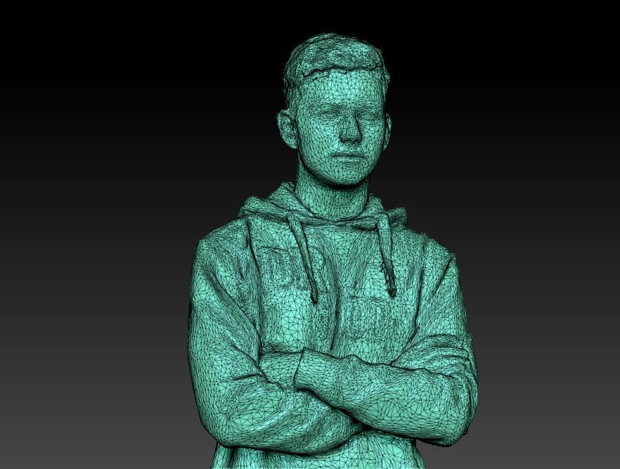 Stylish young man in a bright hoodie 98 Low-poly 3D model_6