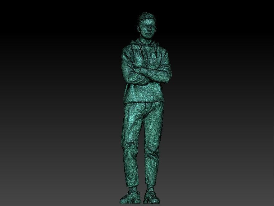 Stylish young man in a bright hoodie 98 Low-poly 3D model_5