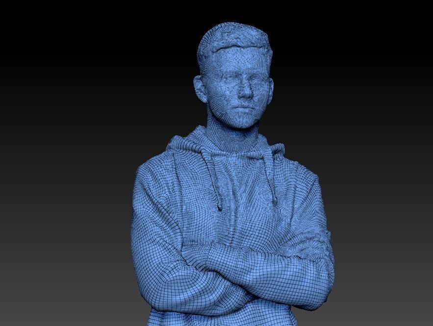 Stylish young man in a bright hoodie 98 Low-poly 3D model_4