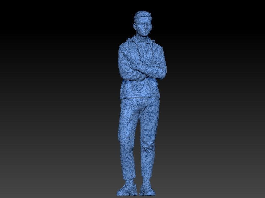 Stylish young man in a bright hoodie 98 Low-poly 3D model_3