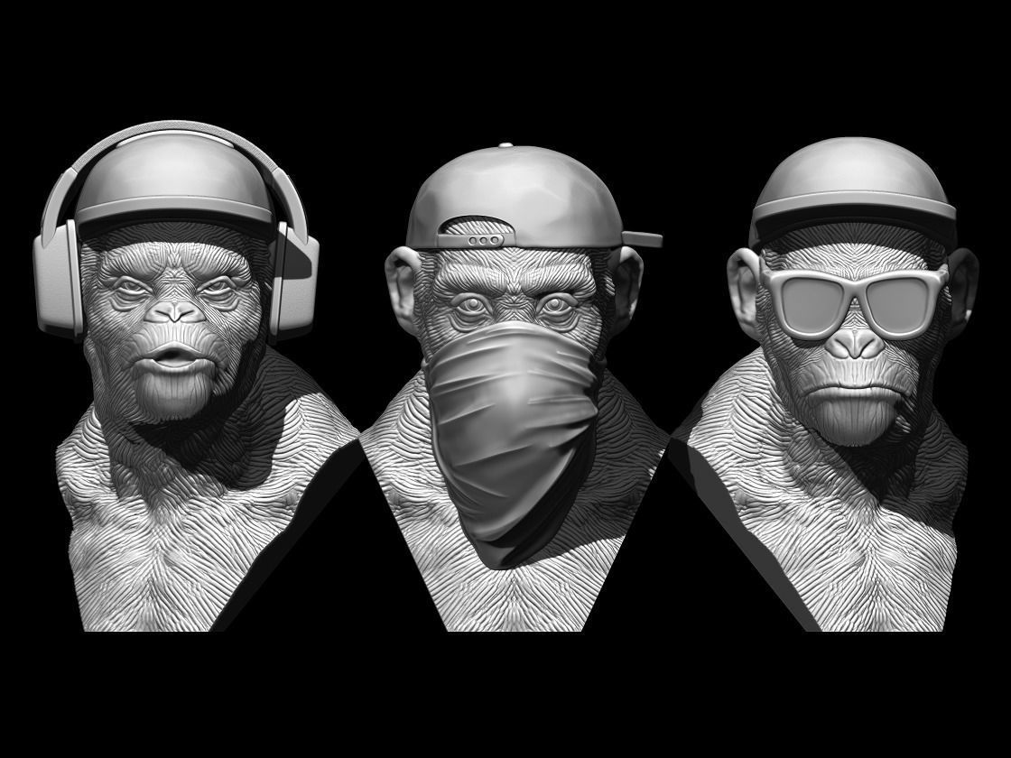 3 Wise Monkeys 3D print model_6