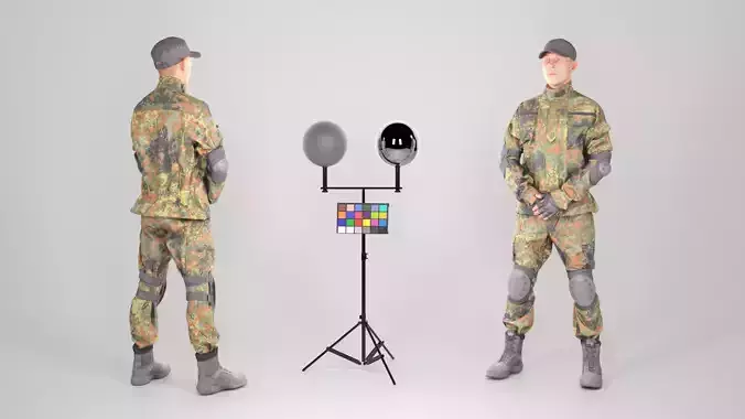 Young man in military uniform 99 Low-poly 3D model