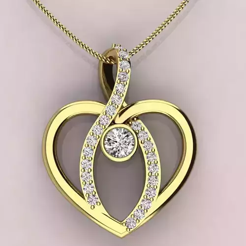 Heart shape pendent with  center stone 