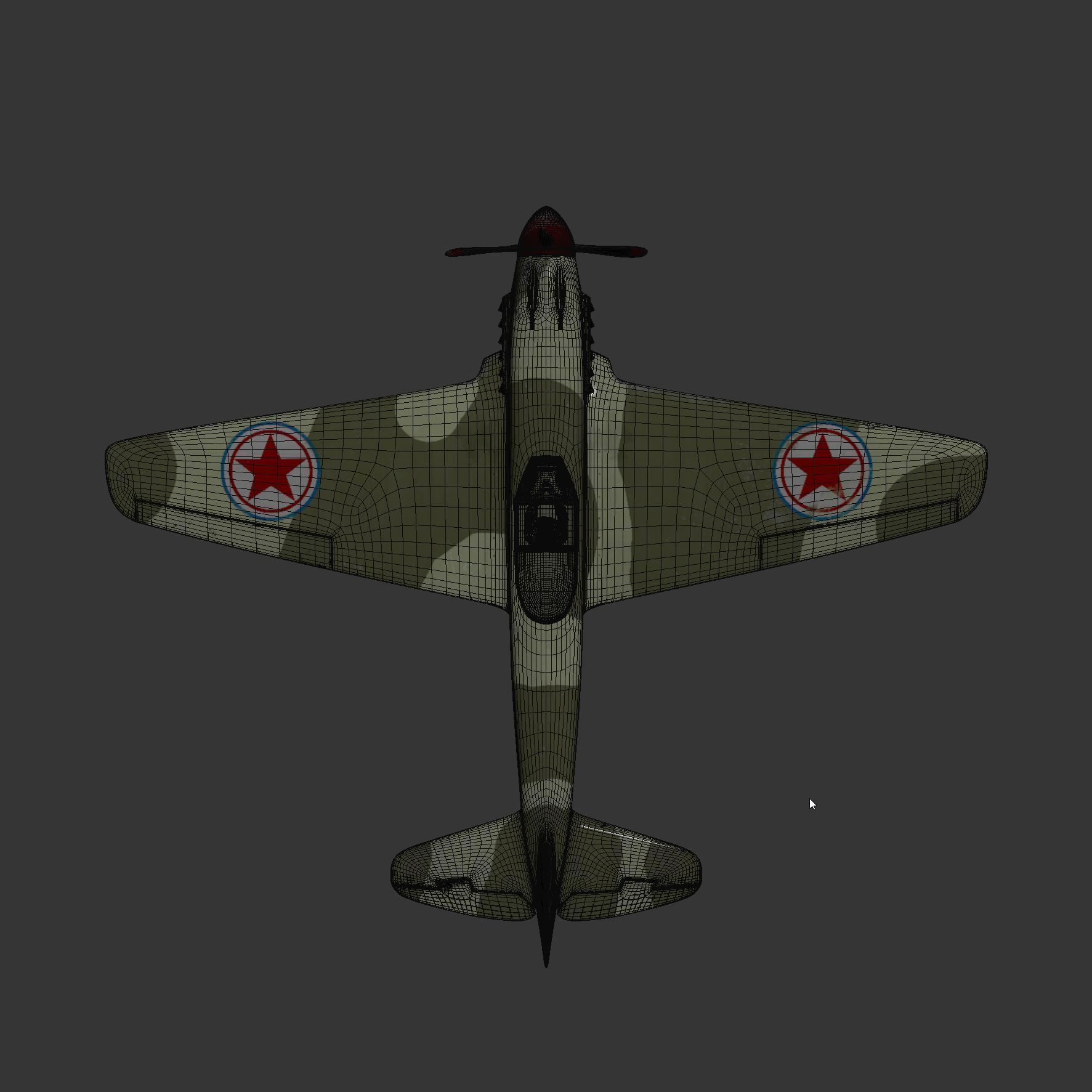 Yakovlev Yak-9 Fighter Plane 3D model_15