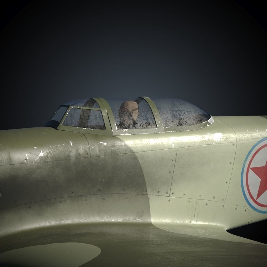 Yakovlev Yak-9 Fighter Plane 3D model_10
