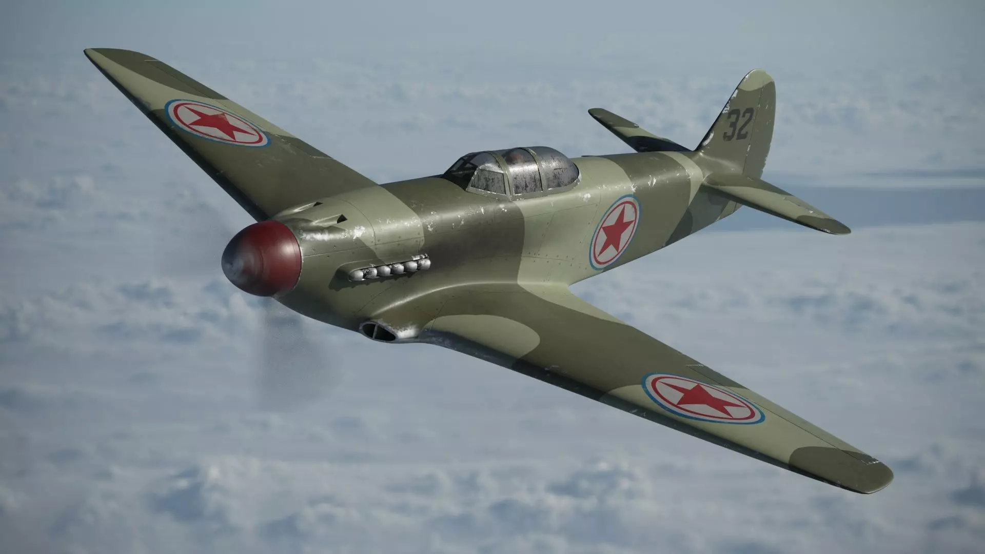 Yakovlev Yak-9 Fighter Plane 3D model_0