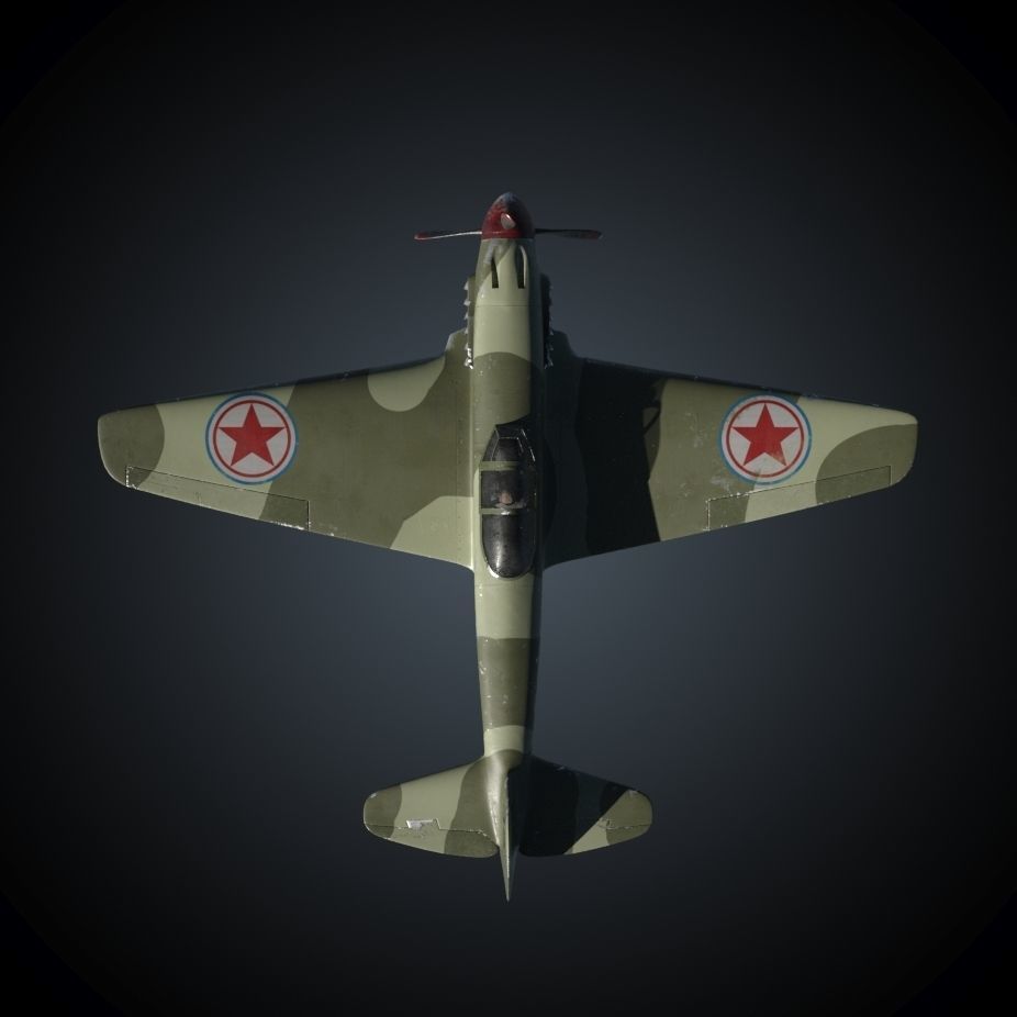 Yakovlev Yak-9 Fighter Plane 3D model_7