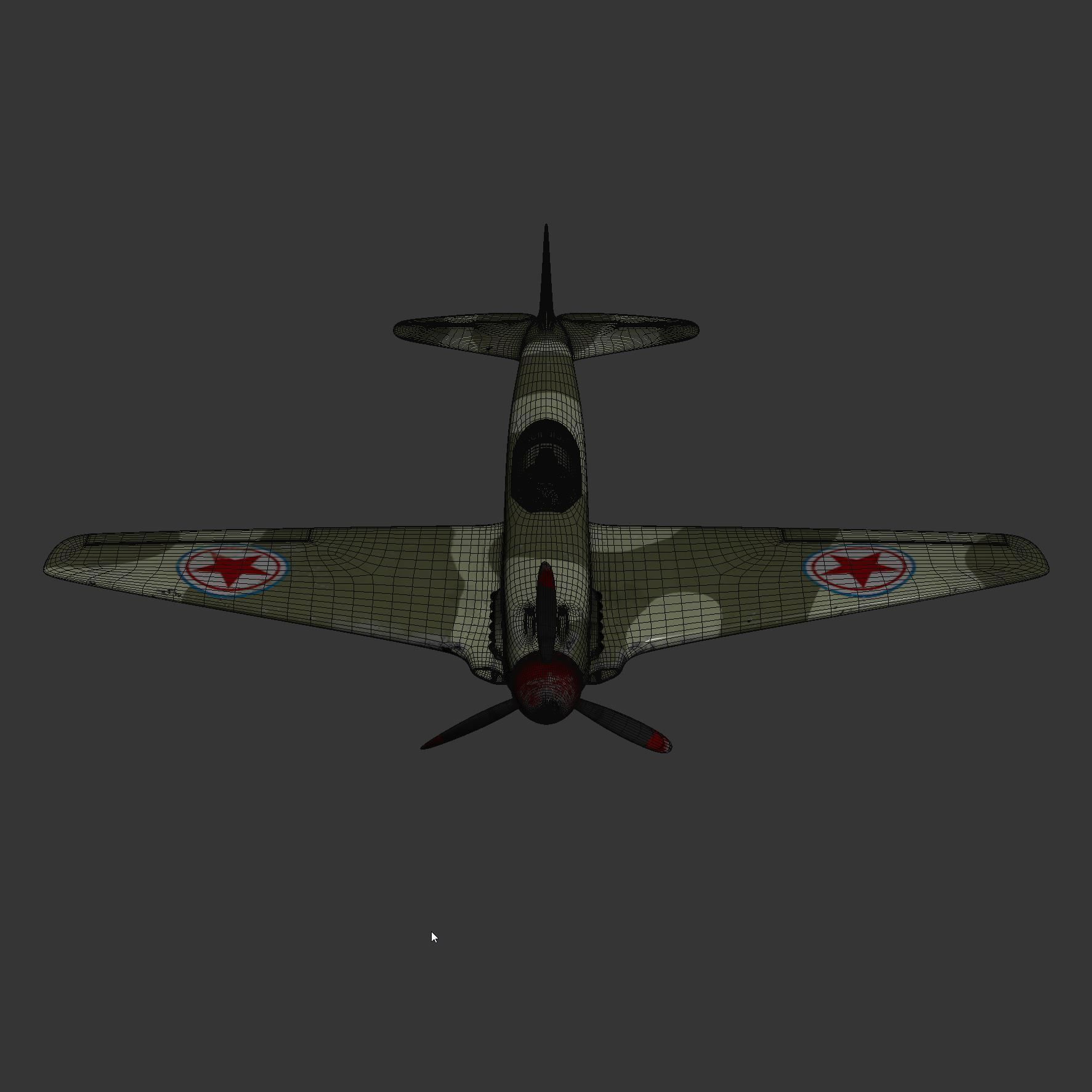 Yakovlev Yak-9 Fighter Plane 3D model_12