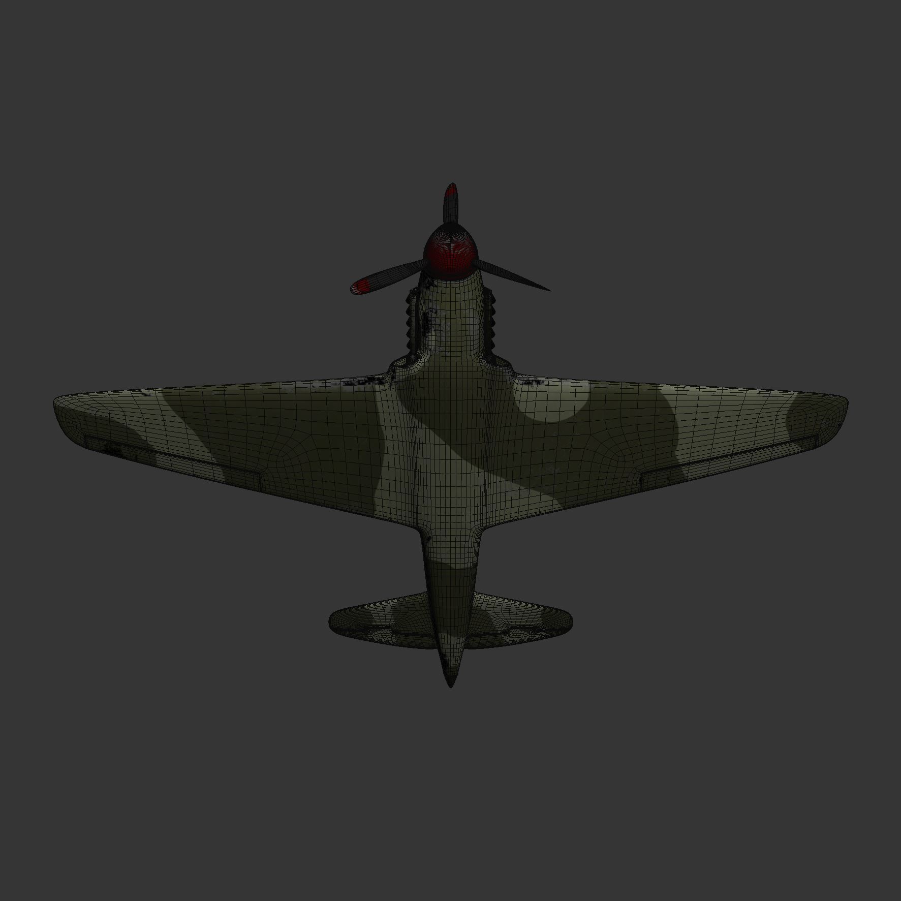 Yakovlev Yak-9 Fighter Plane 3D model_11