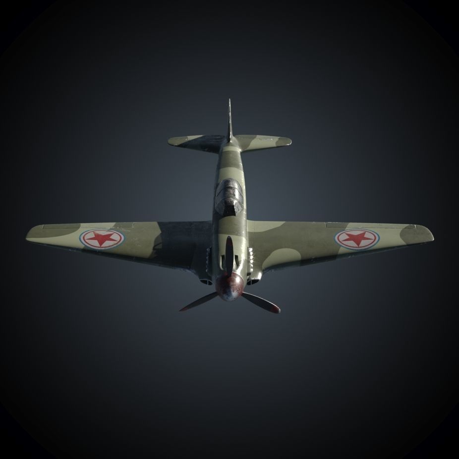 Yakovlev Yak-9 Fighter Plane 3D model_3
