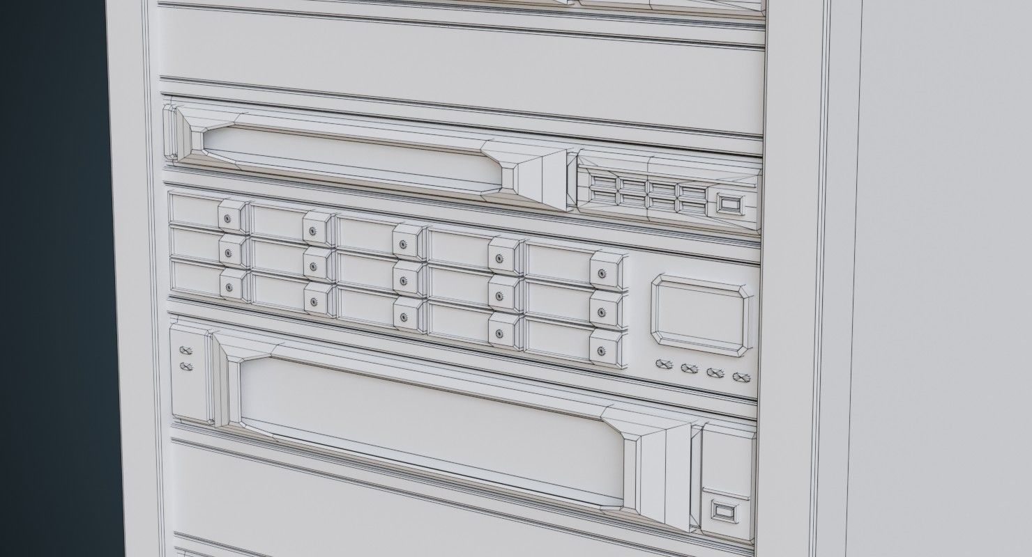 Server 2B Low-poly 3D model_9